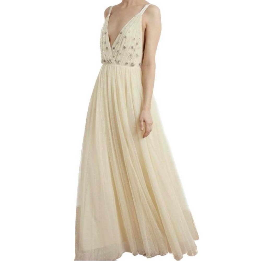Needle & Thread Cream Backless Gown - Gem